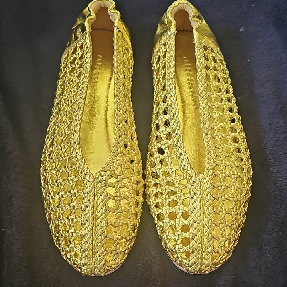 Freda Salvador Gold Woven Flats
